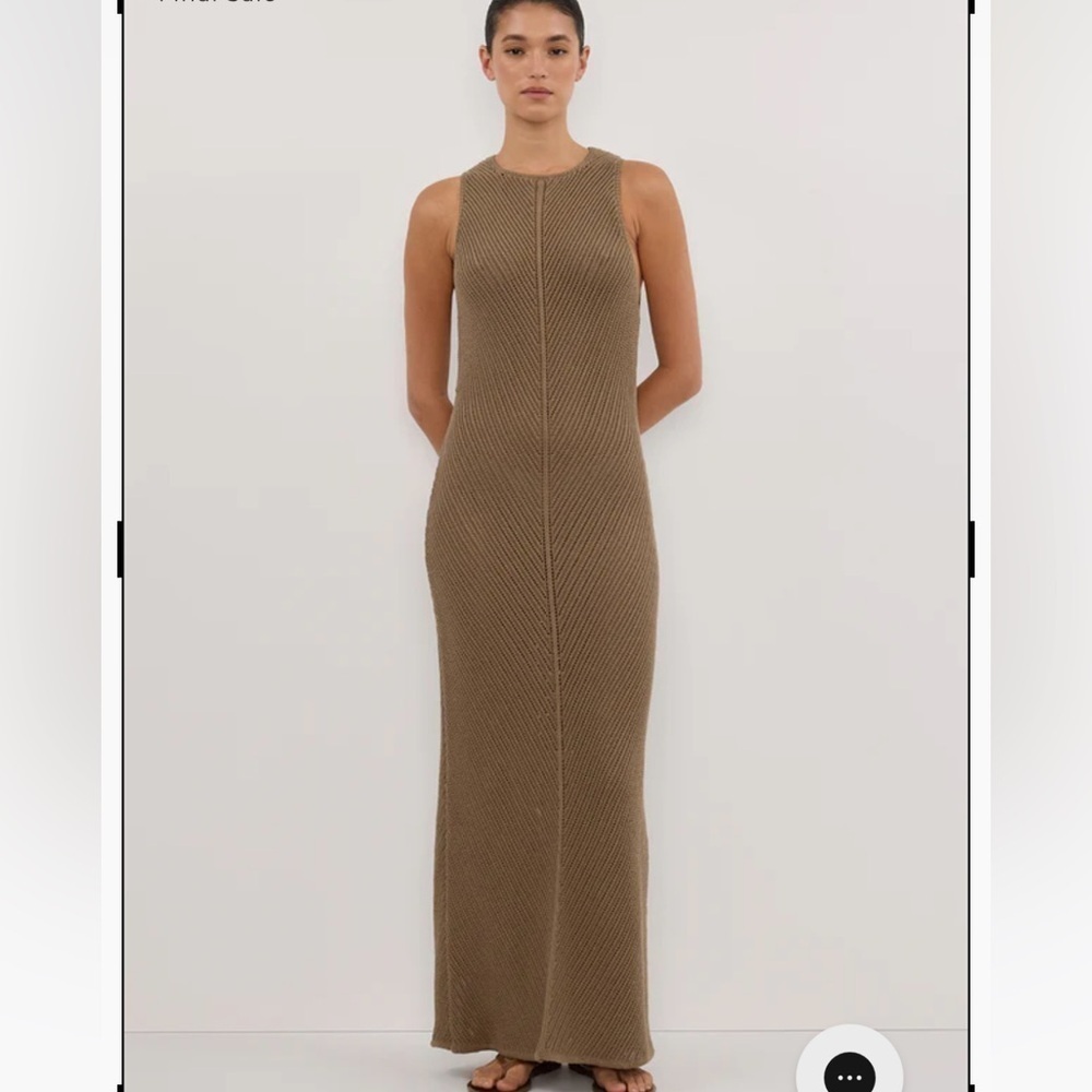 DISSH BLOOM OLIVE CROCHET MAXI DRESS